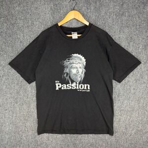 Gildan Heavy Cotton Jesus His Passion Is For Your Life Graphic T-Shirt Black L